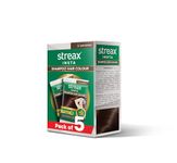 Streax Insta Shampoo Hair Colour for Women and Men, Dark Brown- Pack of 5 | 100% grey coverage in 5 minutes | Long lasting, easy to use