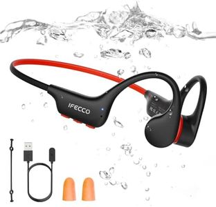 IFECCO Swimming Headphones Bluetooth 6.0 - IP68 Waterproof Bone Conduction Headphones,Swimming Earbuds Underwater with 8G MP3 for Running Cycling Sports