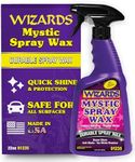 Wizards Spray Mystic Wax - Slick Finish Detailer and Glass Cleaner For Car Detailing Kit - Durable Spray Wax and Ceramic Boost - Repels Water and Protects With No Residue - 22 oz - Made in USA