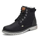 Mishansha Men's Women's Winter Snow Boots Warm Ankle Bootie Black 7 Women/6 Men