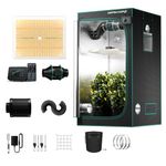 MARS HYDRO TSW2000 Grow Tent Kit Complete System Dimmable Grow Light with Smart iController APP Control, 100x100x180 Growing Tent 1680D Indoor with Upgraded 4" Ventilation Kit