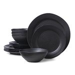 Oneida 895938 Ridge Black 12 Piece Dinnerware Set