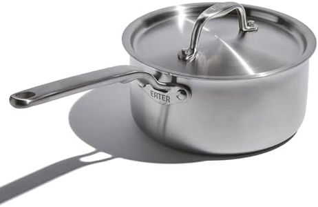 Eater x Heritage Steel 3 Qt Saucepan with Lid | Made in USA | 5-Ply Fully Clad Stainless Steel Saucepan | Stay Cool Handle Design | Induction Compatible | Non-Toxic Sauce Pan | Cook like an Eater