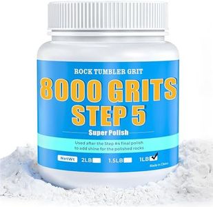 Rock Tumbler 8000 Polishing Grits - Aluminum Oxide, Step 5 Grit - Premium Polish Refill for Final Abrasive Tumbling Powder, 1 Lb Tumbling Media for Stones, Gems, and Glass to Achieve High Shine Finish