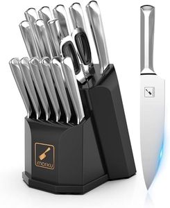 imarku Knife Set, 16 Pcs Kitchen Knife Set with Block, Ultra Sharp Stainless Steel Chef Knife Set, Dishwasher Safe Knife Block Set with One-piece Ergonomic Handle, Valentine's Day Gifts