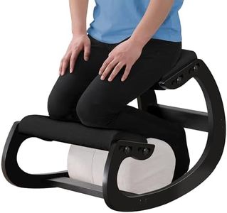Adjustable Kneeling Chair, Wooden Ergonomic Chair Knee Chair Posture Chair - Improve Your Posture with an Angled Seat for Home,Office (Cylindrical Black)
