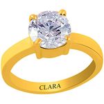 Clara Certified Zircon 3 Carat or 3.25ratti Panchdhatu Gold Plating Astrological Ring for Men & Women