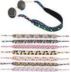 KINBOM 8pcs Floating Sunglasses Straps, 50×2.5 CM Neoprene Glasses Holder Straps Coloured Eyewear Retainer Hawaii Styled Adjustable Soft Sunglass Lanyard for Men Women Water Sports Surfing (8 Styles)