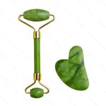 JM SELLER Facial Massager Jade Roller & Gua Sha Tool Reduces Wrinkles Fine Lines and Dark Circle.