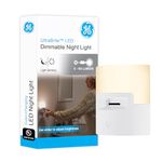 GE Ultrabrite LED Night Light, Dimmable, Plug-in, Dusk to Dawn Sensor, UL-Listed, Ideal for Bedroom, Bathroom, Nursery, Kitchen, Hallway, 45125, 1 Pack, White | 100 Lumens