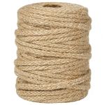 tenn well 5mm Thick Jute Twine String, 30M Braided Jute Garden Rope for Gardening, Cat Scratcher, Gift Wrapping and Crafts Decoration (Brown)