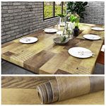 VEELIKE Brown Wood Effect Kitchen Contact Paper Countertops Wallpaper Self-Adhesive for Living Room Waterproof 40cm x 900cm Cupboard Sticky Back Plastic Roll Worktop Vinyl Covering Table Removable