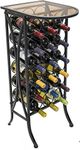 Sorbus Wine Rack Stand Bordeaux Chateau Style with Glass Table Top - Holds 18 Bottles of Your Favorite Wine - Elegant Looking French Style Wine Rack to Compliment Any Space (Wine Stand - 18 Bottles).