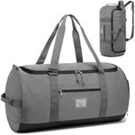 Lyweem Sports Gym Bag Men - Large 60L Travel Duffle Bag with Shoe Compartment Women, Weekender Backpack, Overnight Duffel Bag, Gray