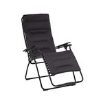 Lafuma Futura XL Air Comfort Zero Gravity Recliner (Acier Black) Extra Large Padded Folding Outdoor Reclining Chair
