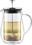 Teabloom Stay-Hot Tea Press – Insulated Borosilicate Glass French Press for Loose Tea or Coffee – Tea Connoisseur's Choice