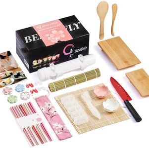 Beegofly Sushi Making Kit, 27-In-1 Sushi Bazooka Roller Set, Includes Japanese Sashimi Sushi Bamboo Serving Geta Plate,Sushi Knife And More, Diy Sushi Gift - Perfect For Beginners