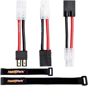 Hobbypark Tamiya to TRX Traxxas Connector Adapter RC NiMH Battery /Charger Adapter Converter 14AWG Gauge Wire for Slash E Revo RC Cars Trucks (3-Pack)