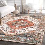 Aopota Area Rug 6x9 Washable Living Room Rug Vintage Large Rug Distressed Bedroom Rug Boho Rugs for Living Room Non Slip Carpet for Living Room Bedroom