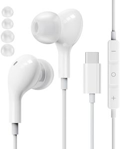 USB C Headphones for Samsung S24 S23 S22, Type C Earbuds with Microphone HiFi Stereo Volume Control Ear Buds Compatible for iPhone 15 Pro Max Pixel 8 7 6 OnePlus 10