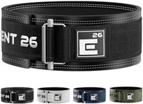 Element 26 Leather Weightlifting Belt for Men & Women - Self locking Adjustable Leather Lifting Belt for Powerlifting, Olympic lifting & Functional Fitness - Weight Belt, Back Support (Large, Black)