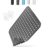 Non Slip Shower Mat Square: Mildew Resistant Shower Anti Slip Mat with Drain Holes - 165 Suction Cups Shower Floor Anti Slip Mat for Stall