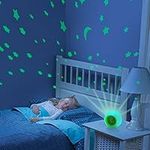 Kids Alarm Clock, 7 Color Changing Night Light,Moon Stars Projector Alarm Clock, Snooze, Touch Control, Temperature for Children Bedroom, Digital Clock for Kids Girls Boys Birthday Gifts (Green)