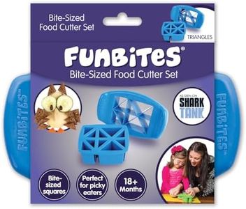 FunBites Food Cutter, Sandwich Cutter for Kids, Bento Lunch Box Accessory, Cuts Food into Bite-Size Shapes – Blue Triangles