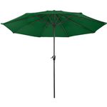 Pure Garden 9 Foot Aluminum Patio Umbrella with Auto Crank - Hunter Green