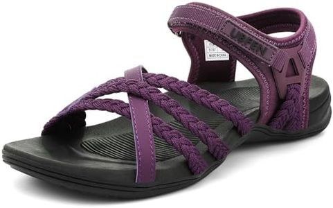 UBFEN Womens Hiking Sandals Sport Walking Adjustable Hook Ankle Straps Comfortable Outdoor Beach Athletic Shoes Purple Size 6