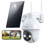 Rebluum Security Camera Wireless Outdoor,2K Solar Security Camera,Battery Powered 360°PTZ Security Camera,Color Night Vision,PIR Motion Detection,2-Way Audio,Compatible with Alexa,2.4Ghz Only