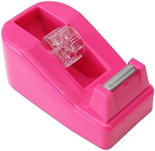 QILIMA Desktop Tape Dispenser Non-Skid Base, for Packaging in Office,Restaurant, Flower Shop,Cake Shop,Pink