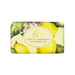 The English Soap Company Vintage Wrapped Soap Bar, Lemon Mandarin Shea Butter Soap Bar, Moisturising Soap Bar for Face and Body, Lemon Mandarin Scent 190g