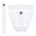 AQUBONA 5 Piece EVA Surfboard Deck Traction Pads with Kicker for Stomp Skimboards, Surf Boards, Funboard, Fish Board (White(5+1) Big)