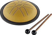 Mini Steel Tongue Drum for Meditation, Yoga, ASMR or Sound Therapy, Includes Mallets and Bag — Pre-Tuned Melodic Scale, 2-YEAR WARRANTY Gold
