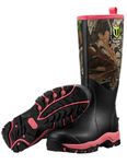 TideWe Hunting Boot for Women, Insulated Waterproof Durable 15" Women's Hunting Boot, 6mm Neoprene and Rubber Outdoor Boot Next Camo（Pink Size 7）