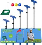 Go For It Golf Kids Putter - Extendable Shaft for Junior Golfers - Adjustable Size for Right and Left Hand - Perfect Training Club for Kids - Includes 3 Balls, Cup with Flag - Blue, 17"-35"