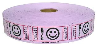 INDIANA TICKET CO. 2,000 Purple Smile Single Roll Tickets (8 Color Selection) - Tickets for School Rewards, Events, Fundraisers, Prizes, and More