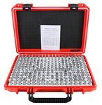 Accusize Industrial Tools 0.251''-0.500'', 250 Pc/Set Steel Plug Pin Gage Set, Minus, Class Zz, M2(-)