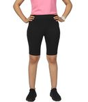 KYDA® Girls's Stretchable Anti Bacterial Cycling Shorts, Yoga & Workout Gym Shorts (Black 5-6 Yr)