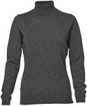 Cashmere Boutique 100% Pure Cashmere Turtleneck Sweater Women - Pullover, Slim Fit, Soft and Warm Long Sleeve Sweater - Charcoal Gray, Small