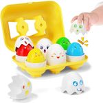 TODARRUN Matching Eggs Learning Toys for 1 2 3 Year Old Girls Boys,Educational Montessori Shape Sorter Toys for Toddlers,Easter Eggs Sensory Matching Eggs Toys,12+ Months Birthday Gifts for Boys Girls