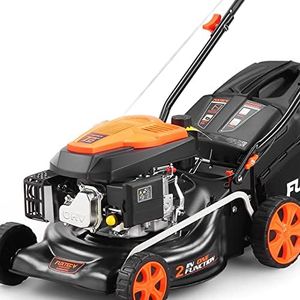 Tondeuse à Gazon à Essence FUXTEC FX-RM4346ECO - 2en1 Easy Clean Largeur de Coupe 42cm - bac de ramassage 40L