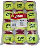 Penn QST 36 Tennis Balls - Youth Felt Red Tennis Balls for Beginners, 12 Ball Polybag