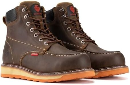 SUREWAY 6” Mens Heavy Duty Steel/Composite/Soft Toe Work Boots for Men,Goodyear Welt,Extremely Comfortable Durable Proved,Superior Oil/Slip Resistant,Thicker Leather,Wedge Sole,Moc Toe Work