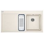Franke Kitchen Sink Made of Granite (Fragranite) with Single and a Half Bowl Mythos MTG 651-100-cream Right 114.0283.907, Cream