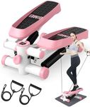 Steppers for Exercise Workout, Stair Steppers with Resistance Bands, Fitness Stepper Exercise Machine with LCD Display Aerobic Step Fitness Machines for Home Office Workout - Bearing 330lbs