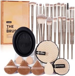 MAANGE Makeup Brushes Set 30 Pcs Makeup Tool Set with Gift Box, Multi-functional Makeup Kit Powder Brush Make Up Brushes for Women (Champagne, 30 Piece Set)