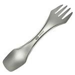 VÅRDKAS Titanium Spork Knife Fork Spoon Set Camping Cookware Lightweight Travel Cutlery - KFS Outdoor Backpacking Survival Pocket EDC Hiking Essentials - Bushcraft Portable Reusable Gear Equipment