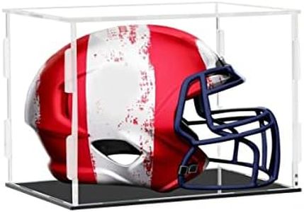 Mini Helmet Display Case Football Stand Holder Clear Acrylic Box Square Case Protected Cabinet UV Protection Storage Cover Collections